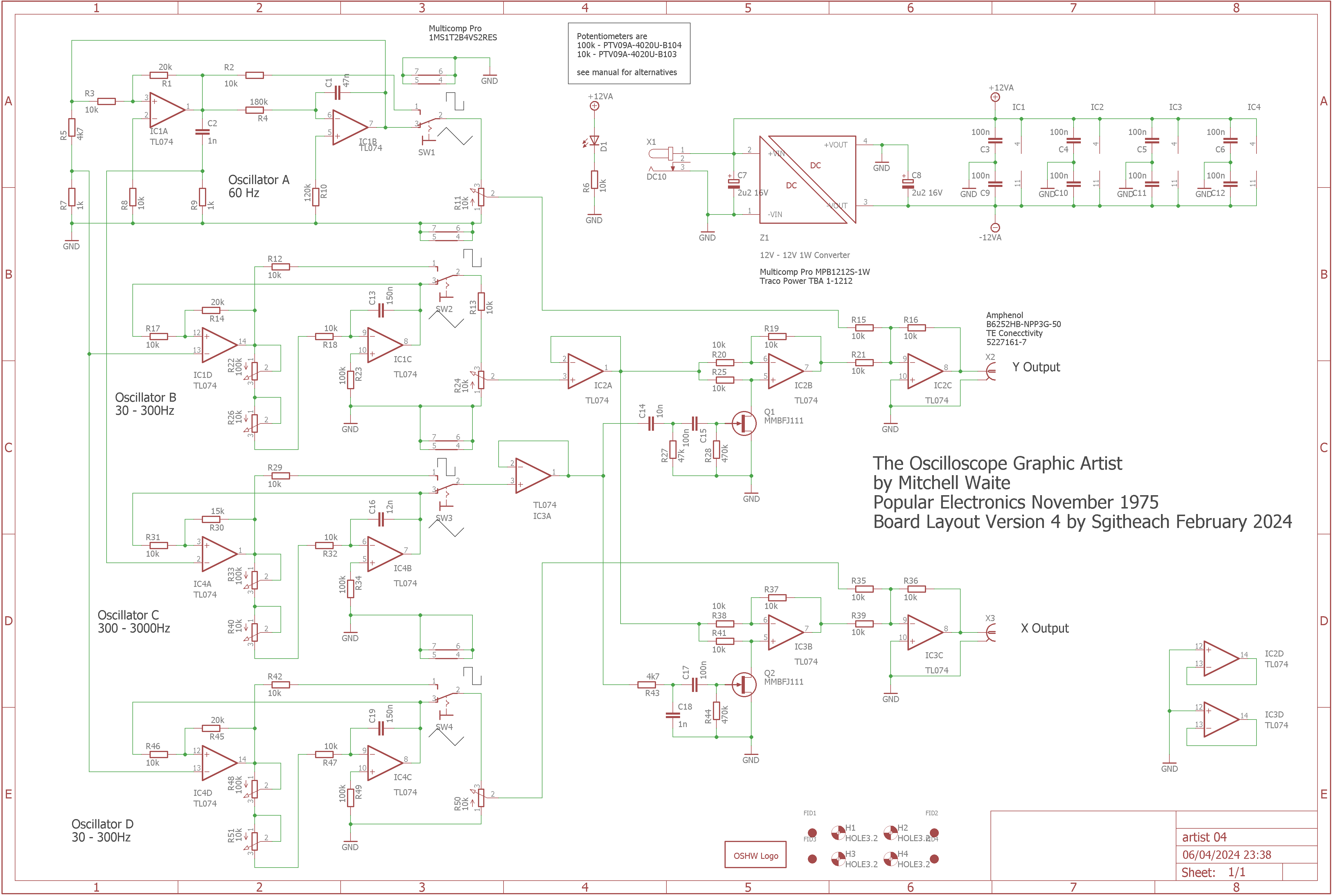 Oscilliscope Artist schematic