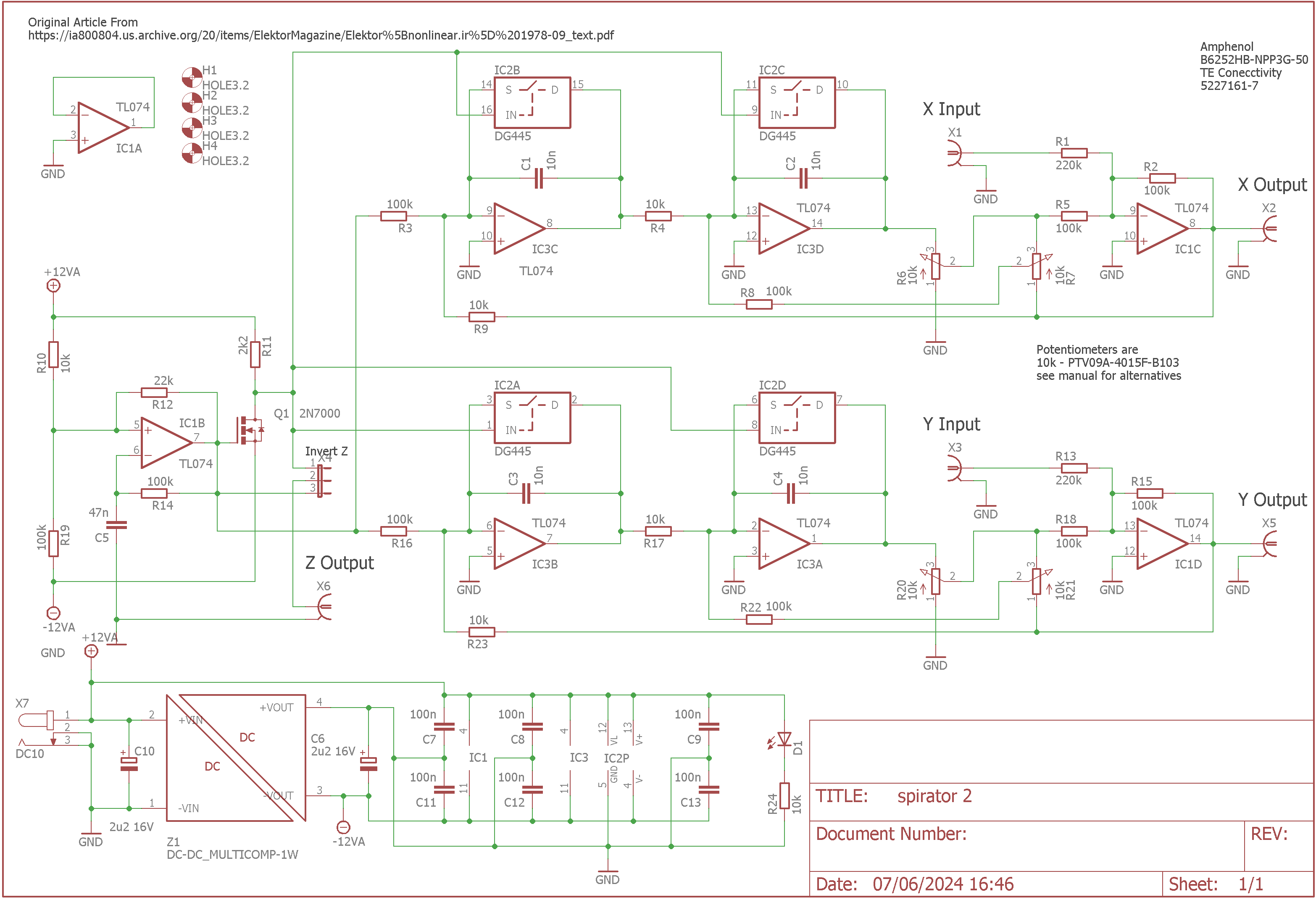 Oscilliscope Spirator schematic